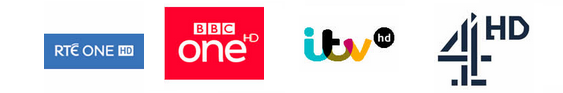 BBC RTE Channel 4 ITV Saorview Free to air channels LOGO